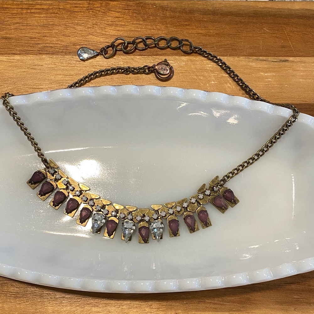 Gold and Purple Statement Necklace